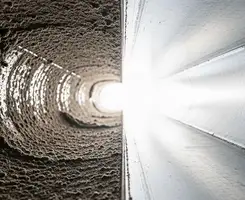 air duct cleaning services showing interior duct system inspection and cleaning in Erie, PA